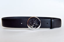 Load image into Gallery viewer, SJKC Logo Grain Leather Belt - Silver Buckle