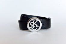 Load image into Gallery viewer, SJKC Logo Grain Leather Belt - Silver Buckle